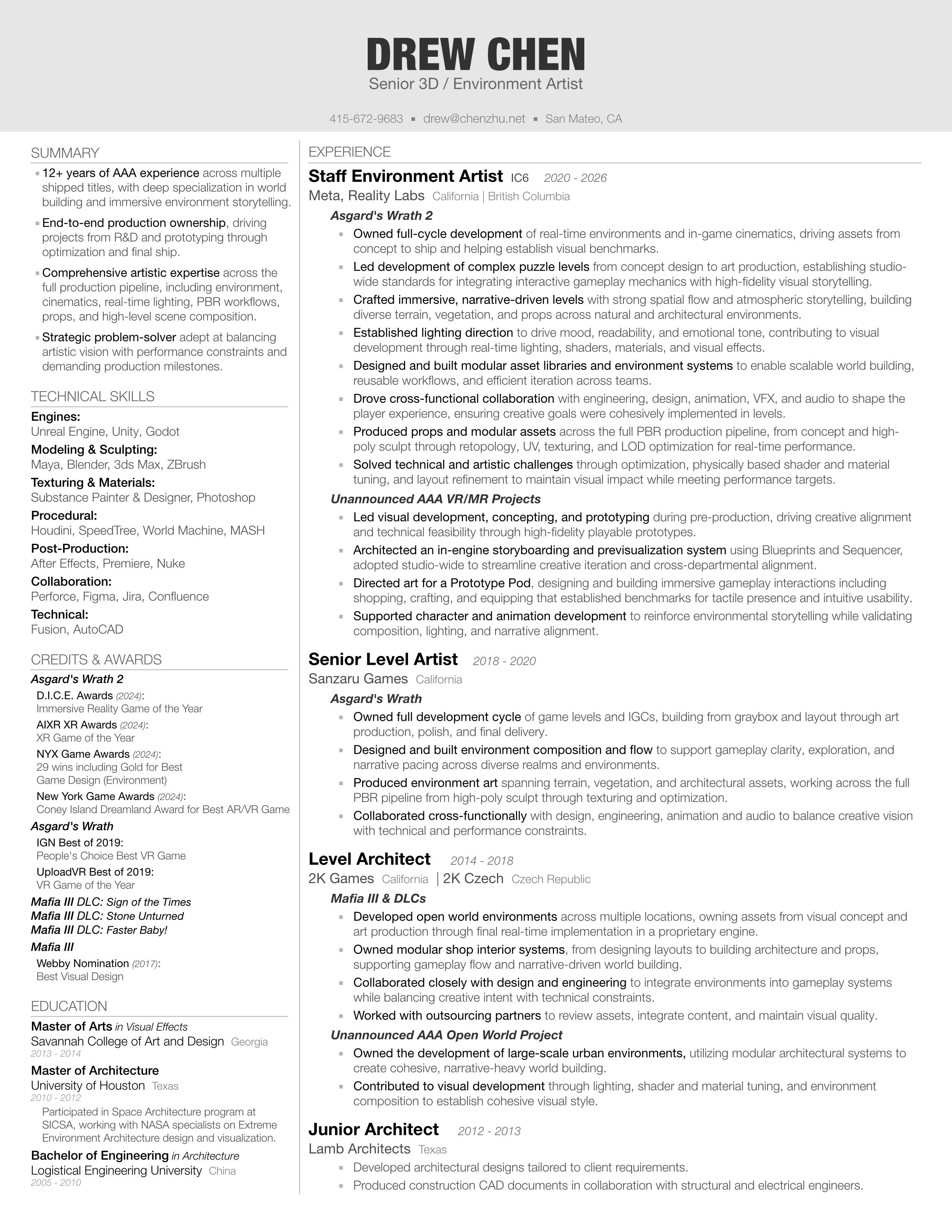 Drew Chen Resume